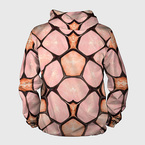 Мужская ветровка Розовые пятна жирафа / 3D-Белый – фото 2