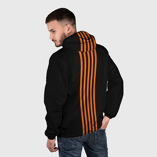 Мужская ветровка ФК Урал - полоски / 3D-Черный – фото 4