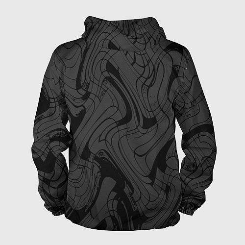 Мужская ветровка Тёмно-серый абстракция лниии / 3D-Черный – фото 2