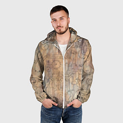 Ветровка с капюшоном мужская Стимпанк элементы, цвет: 3D-белый — фото 2