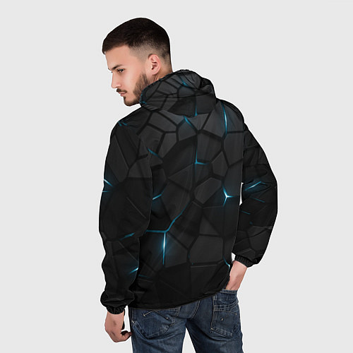 Мужская ветровка Сан Хосе Шаркс - плиты с подсветкой / 3D-Черный – фото 4