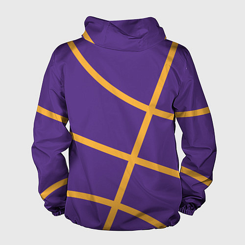 Мужская ветровка Лейкерс - текстура фиолетового мяча / 3D-Белый – фото 2