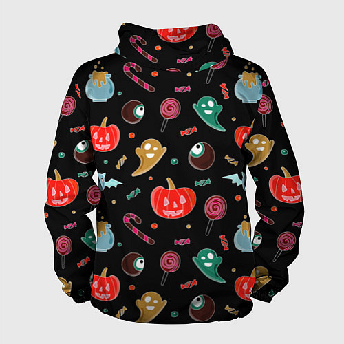 Мужская ветровка Halloween red pumpkin / 3D-Белый – фото 2