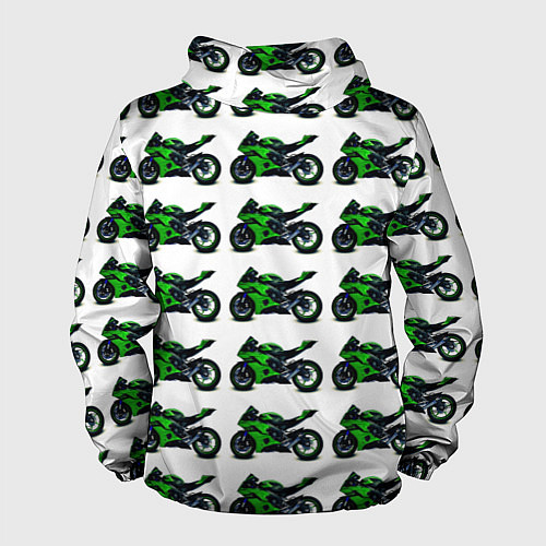 Мужская ветровка Motorbike green / 3D-Белый – фото 2