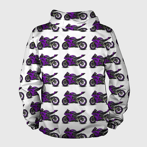 Мужская ветровка Motorcycle purple / 3D-Белый – фото 2