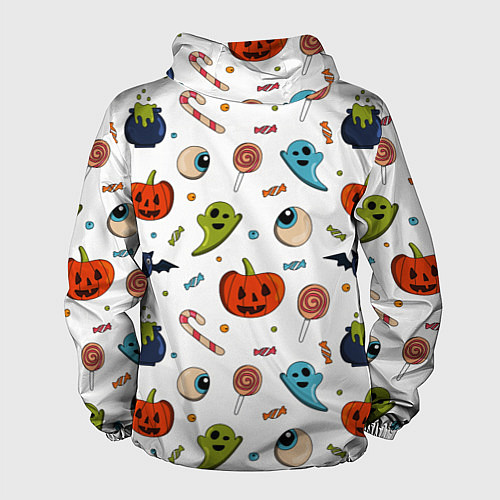 Мужская ветровка Halloween pumpkin show / 3D-Белый – фото 2