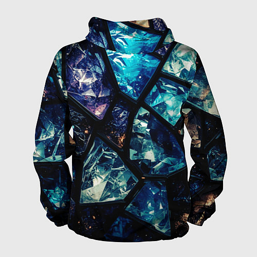 Мужская ветровка Текстура драгоценных камней / 3D-Белый – фото 2