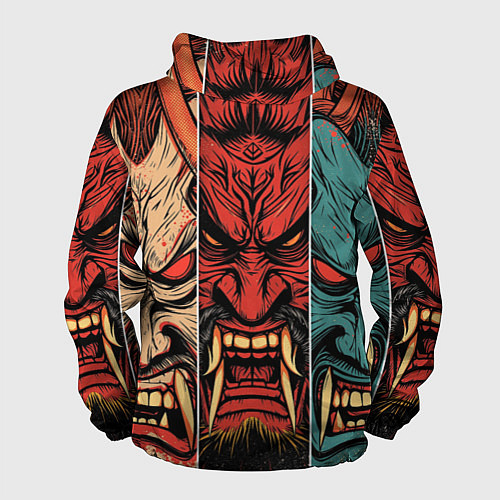 Мужская ветровка Demons Oni - neuroart / 3D-Белый – фото 2