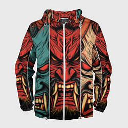 Ветровка с капюшоном мужская Demons Oni - neuroart, цвет: 3D-белый