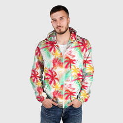 Ветровка с капюшоном мужская Palm red yellow, цвет: 3D-белый — фото 2