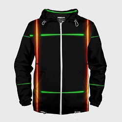 Мужская ветровка Color black green orange lines