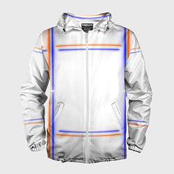 Ветровка с капюшоном мужская Neon white orange light blue, цвет: 3D-белый