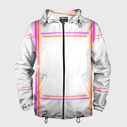 Ветровка с капюшоном мужская Neon white orange pink, цвет: 3D-черный