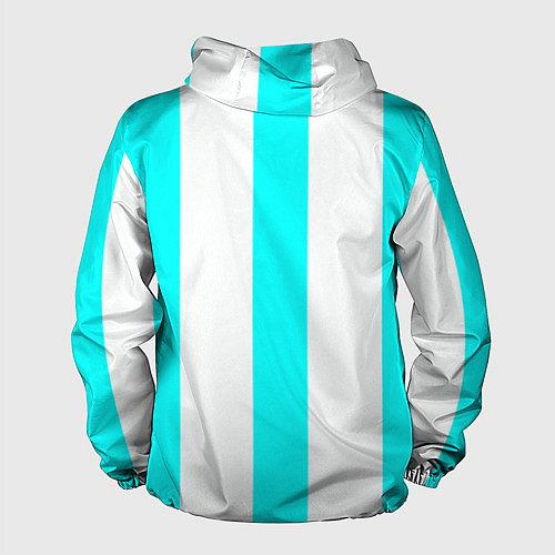 Мужская ветровка Color light blue white lines / 3D-Белый – фото 2