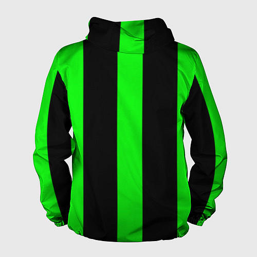 Мужская ветровка Color green black lines / 3D-Белый – фото 2