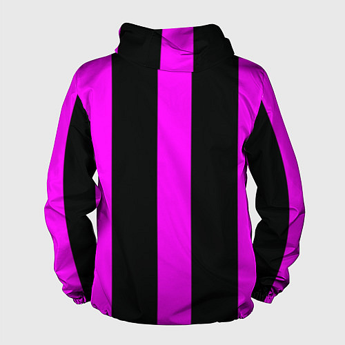 Мужская ветровка Color black pink lines / 3D-Белый – фото 2