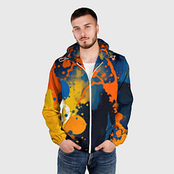 Ветровка с капюшоном мужская Краска на стене, цвет: 3D-белый — фото 2