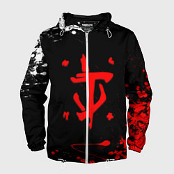 Ветровка с капюшоном мужская Doom краски всплеск, цвет: 3D-белый