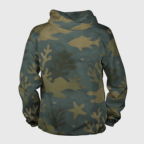 Мужская ветровка Подводный камуфляж из рыб / 3D-Белый – фото 2