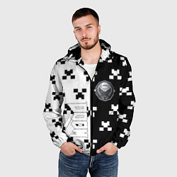 Ветровка с капюшоном мужская Doom x minecraft pattern, цвет: 3D-черный — фото 2
