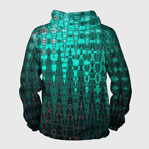 Мужская ветровка Нефритовый зелёный абстракция / 3D-Черный – фото 2