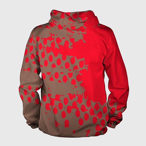 Мужская ветровка Абстрактные алые пятна на цвете какао / 3D-Белый – фото 2
