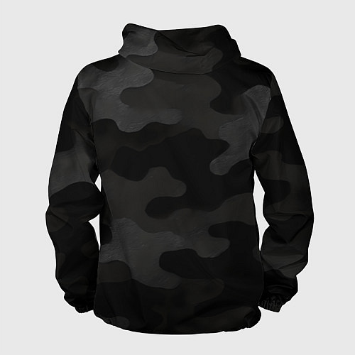 Мужская ветровка Черно-серая текстура камуфляжа / 3D-Белый – фото 2
