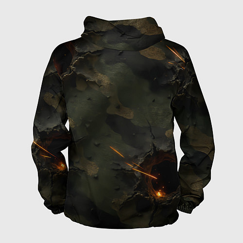Мужская ветровка Огненные следы от пуль на камуфляже / 3D-Белый – фото 2