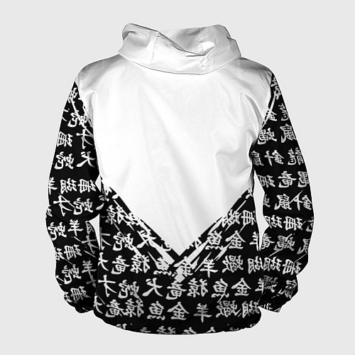 Мужская ветровка Doom японские символы / 3D-Белый – фото 2