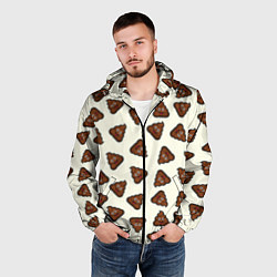 Ветровка с капюшоном мужская Нашивки какашки, цвет: 3D-черный — фото 2