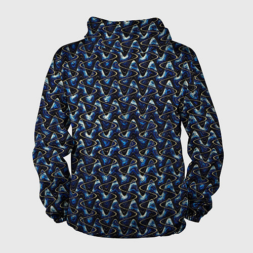 Мужская ветровка Тёмно-синий волнистые полосы / 3D-Черный – фото 2