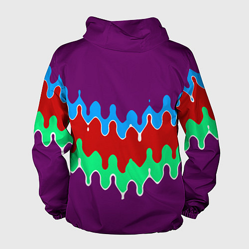 Мужская ветровка Фиолетовый с искажёнными абстрактными полосами / 3D-Белый – фото 2