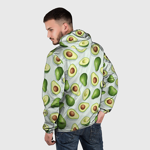 Мужская ветровка Авокадо - паттерн / 3D-Черный – фото 4
