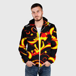 Ветровка с капюшоном мужская Doom dragon steel fire, цвет: 3D-белый — фото 2