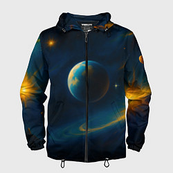 Ветровка с капюшоном мужская Пространство Вселенной, цвет: 3D-черный