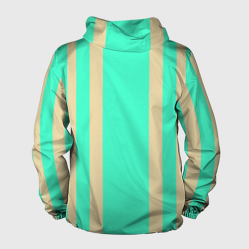 Мужская ветровка Color blue beige stripes / 3D-Белый – фото 2