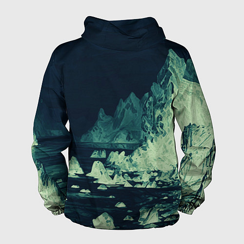 Мужская ветровка Dream on стилизованный скалистый берег / 3D-Черный – фото 2