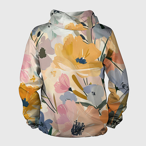 Мужская ветровка Цветы акварель / 3D-Белый – фото 2