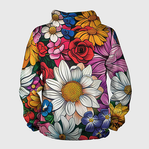 Мужская ветровка Крупные цветы / 3D-Белый – фото 2