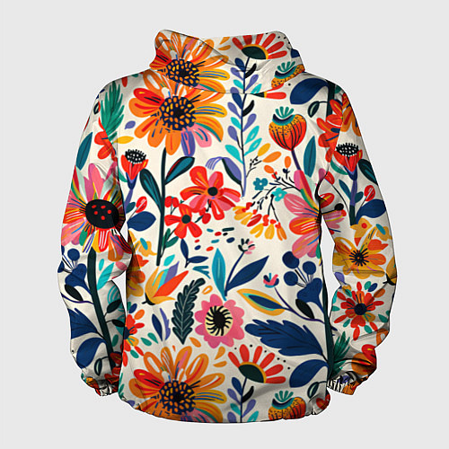 Мужская ветровка Простые цветы / 3D-Белый – фото 2