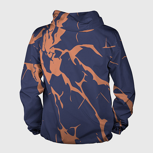 Мужская ветровка Разломы на синем / 3D-Белый – фото 2