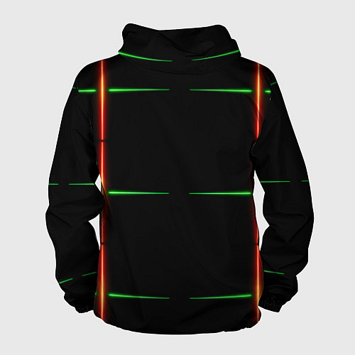 Мужская ветровка Color black green orange stripes / 3D-Белый – фото 2