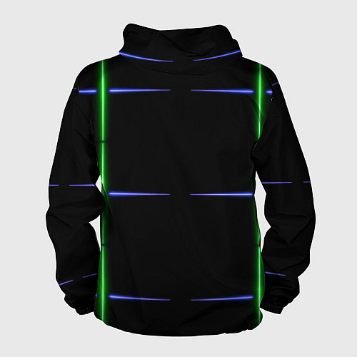 Мужская ветровка Color black green purple stripes / 3D-Белый – фото 2
