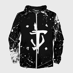 Ветровка с капюшоном мужская Doom краски белые, цвет: 3D-белый