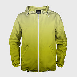 Ветровка с капюшоном мужская Градиент лаймовый, цвет: 3D-белый