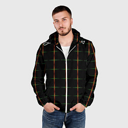 Ветровка с капюшоном мужская Color black orange green crosses, цвет: 3D-белый — фото 2