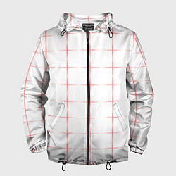 Ветровка с капюшоном мужская Color white red crosses, цвет: 3D-черный