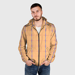Ветровка с капюшоном мужская Color beige blue cross, цвет: 3D-черный — фото 2