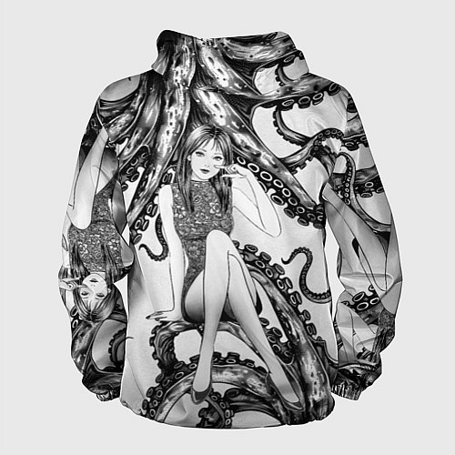 Мужская ветровка Junji Ito Death Stranding Tomie and octopus patter / 3D-Белый – фото 2