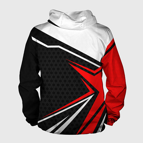 Мужская ветровка Герб России - красный спортивный / 3D-Белый – фото 2